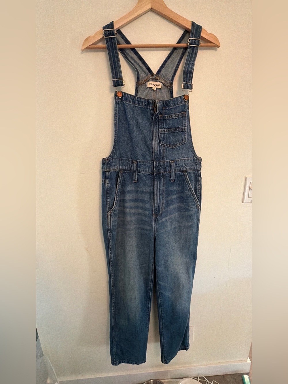 Madewell Blue Denim Overalls with Front Bib Pocket size S